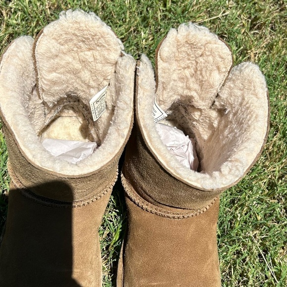 BearPaw Chestnut Suede Ankle Boots with sheepskin footbed Sz-7. R - Picture 13 of 15